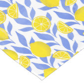 Elegant French Country Lemon Blue Botanical Korte Tafelloper (Hoek)