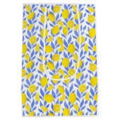 Elegant French Country Lemon Blue Botanical Medium Cadeauzakje (Achterkant)