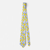 Elegant French Country Lemon Blue Botanical Stropdas (Voorkant)
