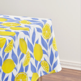 Elegant French Country Lemon Blue Botanical Tafelkleed