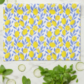 Elegant French Country Lemon Blue Botanical Theedoek (Gevouwen)