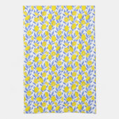Elegant French Country Lemon Blue Botanical Theedoek (Verticaal)