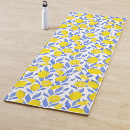 Elegant French Country Lemon Blue Botanical Yogamat