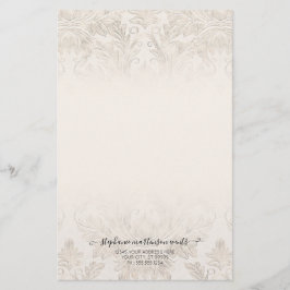 Elegant French Damask Ivory Professional Business Briefpapier