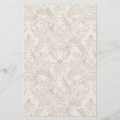 Elegant French Damask Ivory Professional Business Briefpapier (Achterkant)