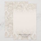Elegant French Damask Ivory Professional Business Briefpapier (Voorkant / Achterkant)