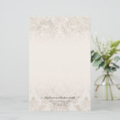 Elegant French Damask Ivory Professional Business Briefpapier (Staand voorkant)