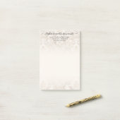 Elegant French Damask Ivory Professional Business Post-it® Notes (Op bureau)