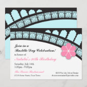 Elegant French Flair Party Invitation Kaart (Voorkant / Achterkant)