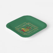 Elegant French Horn Christmas Green Papieren Bordje (Gebogen)
