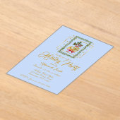 Elegant French Horn Christmas Light Blue Acryl Uitnodigingen (Laagn)