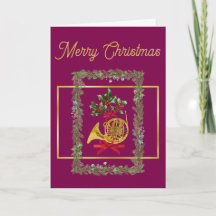 Elegant French Horn Christmas Purple