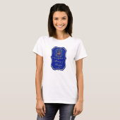 Elegant French Horn Christmas Royal Blue Emblem T-shirt (Voorkant volledig)