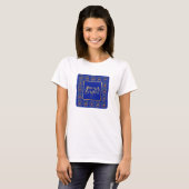 Elegant French Horn Christmas Royal Blue T-Shirt (Voorkant volledig)