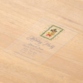 Elegant French Horn Christmas Taupe Acryl Uitnodigingen (Laagn)