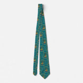 Elegant French Horn Christmas Teal Neck Tie Stropdas (Achterkant)