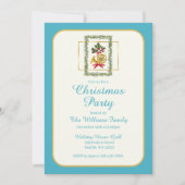 Elegant French Horn Christmas Turquoise Kaart (Voorkant)