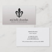 Elegant French Interior Designer Fleur De Lis 2 Visitekaartje (Voorkant / Achterkant)