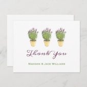 Elegant French Lavender Potted Plant Hartelijk dan Bedankkaart (Voorkant / Achterkant)