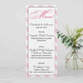 Elegant French Pink Script Wedding Menu Kaart (Staand voorkant)