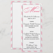 Elegant French Pink Script Wedding Menu Kaart (Voorkant / Achterkant)