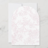 Elegant French Pink Toile Floral Wedding  Kaart (Achterkant)