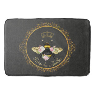 Elegant French Queen bee roze Roses Grey Gold  Badmat