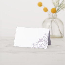 Elegant French Regency Paarse Fleur de Lis Wedding Plaatskaartje