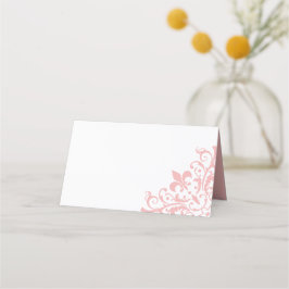 Elegant French Regency Pink Fleur de Lis Wedding Plaatskaartje