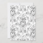 Elegant French Rococo Black and White Floral Notitiekaartje (Achterkant)