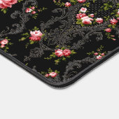 Elegant French Rococo Floral-Black Background Bureaumat (Hoek)