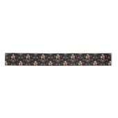 Elegant French Rococo Floral-Black Background Satijnen Lint (Voorkant)