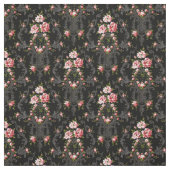 Elegant French Rococo Floral-Black Background Stof (Swatch)