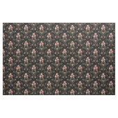 Elegant French Rococo Floral-Black Background Stof (Fat Quarter)