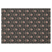 Elegant French Rococo Floral-Black Background Tafelkleed (Voorkant (Horizontaal))