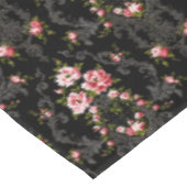 Elegant French Rococo Floral-Black Background Tafelkleed (Gekanteld)