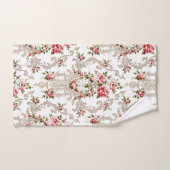 Elegant French Rococo Floral-White Background Bad Handdoek (Handdoek)