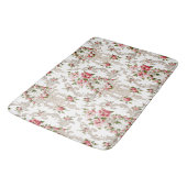 Elegant French Rococo Floral-White Background Badmat (Gekanteld)