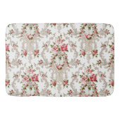 Elegant French Rococo Floral-White Background Badmat (Voorkant)