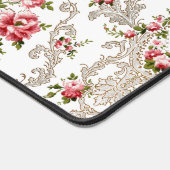 Elegant French Rococo Floral-White Background Bureaumat (Hoek)