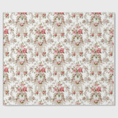 Elegant French Rococo Floral-White Background Cadeaupapier (Vlak)
