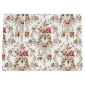 Elegant French Rococo Floral-White Background Groot Cadeauzakje (Voorkant)