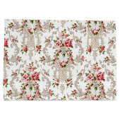 Elegant French Rococo Floral-White Background Groot Cadeauzakje (Achterkant)