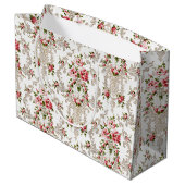 Elegant French Rococo Floral-White Background Groot Cadeauzakje (Achterkant Gekanteld)