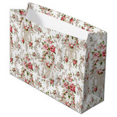 Elegant French Rococo Floral-White Background Groot Cadeauzakje (Voorkant Gekanteld)