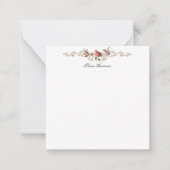Elegant French Rococo Floral-White Background Notitiekaartje (Voorkant)
