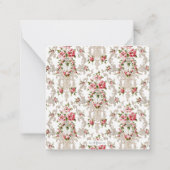 Elegant French Rococo Floral-White Background Notitiekaartje (Achterkant)