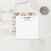 Elegant French Rococo Floral-White Background Notitiekaartje (Voorkant / Achterkant in situ)