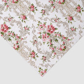 Elegant French Rococo Floral-White Background Tissuepapier (Detail)