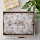 Elegant French Rococo Floral-White Background Tissuepapier (Geschenk)